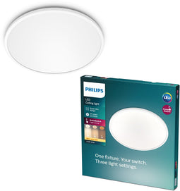 Philips Super Slim plafonnière - 18W LED - 3 lichtinstellingen - warmwit licht (2700 K) - Wit
