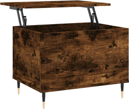 vidaXL - Salontafel - 60x44,5x45 - cm - bewerkt - hout - gerookt - eikenkleurig