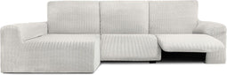 Hoes voor chaise longue met lange armleuning links Eysa JAZ Wit 180 x 120 x 360 cm