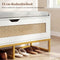 Coast Schoenenbank – Rattan - Zitkussen – 100 x 35 x 44 cm - Wit