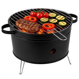 Alpina Tafelbarbecue Houtskool - 35 cm - Lichtgewicht RVS - Zwart