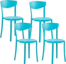 Beliani VIESTE - Tuinstoel set van 4 - Blauw - Kunststof