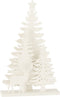 J-Line kerstdecoratie Bomen + Rendier - hout - wit - LED - small