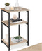 tectake® Memphis - Bijzettafel - 3 niveaus - Industrieel design - Lichtbruin