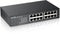 ZyXEL GS1100-16 - 16 Poorts Unmanaged Gigabit Switch - Plug-n-play zonder ventilator