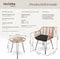 tectake® Molfetta - Tuinset - 3-delige Wicker Zitgroep - 2 Personen - Weerbestendig - Naturel (2 stuks)