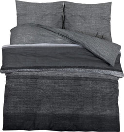 vidaXL - Dekbedovertrekset - 155x220 - cm - katoen - donkergrijs