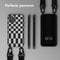 iPhone 12 / 12 Pro Hoesje Met Koord - Selencia Siliconen design hoesje met afneembaar koord - Zwart / Irregular Check Black