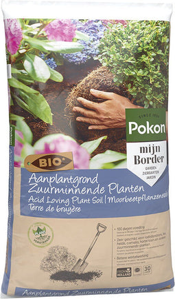 Pokon Bio Aanplantgrond Zuurminnende Planten - 30L - Biologische potgrond - 100 dagen voeding