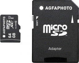 AgfaPhoto MicroSDXC 64GB - Mobile High Speed micro SDHC - Inclusief micro SD Adapter