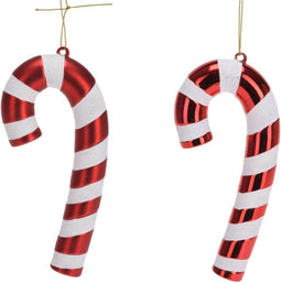 Christmas Decoration kersthangers/kerstornamenten zuurstokken- 4x - kunststof- 17 cm