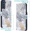 iMoshion Hoesje Geschikt voor Samsung Galaxy S21 FE Hoesje Met Pasjeshouder - iMoshion Design Softcase Bookcase - Wit / Meerkleurig / Goud / Glamour Botanic