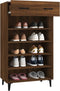 vidaXL - Schoenenkast - 60x35x105 - cm - bewerkt - hout - bruin - eikenkleur