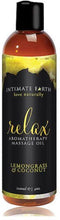 Intimate Earth Relax - Massage Olie - Lemongrass Coconut - 120 ml