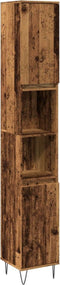 vidaXL - Badkamerkast - 30x30x190 - cm - bewerkt - hout - oud - houtkleurig