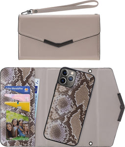 iPhone 11 Pro Clutch Case hoesje - Mobilize - Slangenprint Beige - Kunstleer