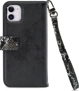 iPhone 11/XR Bookcase hoesje - Mobilize - Slangenprint Zwart - Kunstleer