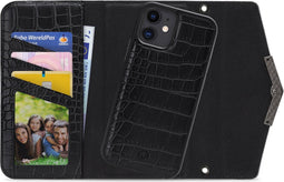 iPhone 11/XR Clutch Case hoesje - Mobilize - Croco Zwart - Kunstleer