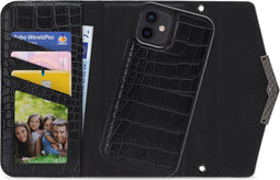 iPhone 12/12 Pro Clutch Case hoesje - Mobilize - Croco Zwart - Kunstleer