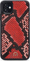 iPhone 12 Mini Clutch Case hoesje - Mobilize - Slangenprint Rood - Kunstleer