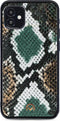iPhone 12 Mini Clutch Case hoesje - Mobilize - Slangenprint Donkergroen - Kunstleer