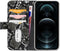 iPhone 12 Pro Max Clutch Case hoesje - Mobilize - Slangenprint Zwart - Kunstleer