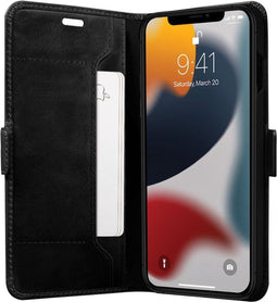 iPhone 13 Pro Max Bookcase hoesje - dbramante1928 - Effen Zwart - Leer