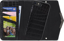 iPhone SE (2020)/8/7/6s/6 Clutch Case hoesje - Mobilize - Croco Zwart - Kunstleer