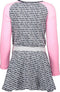 Bampidano Meisjes Jurk - Lange mouw - Elastieken tailleband - Navy allover (Maat 98)