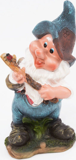 Tuinkabouter met lieveheersbeestje op stok