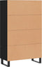 vidaXL - Hoge - kast - 69,5x31x115 - cm - bewerkt - hout - zwart
