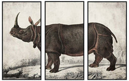 Schilderij DKD Home Decor Koloniaal Neushoorn (180 x 4 x 120 cm)