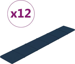 vidaXL - Wandpanelen - 12 - st - 1,62 - m² - 90x15 - cm - fluweel - blauw
