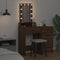 vidaXL - Kaptafel - met - LED - Verlichting - Bruin - Eiken - 50x41x140 - cm
