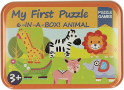 Mijn Eerste 6 Puzzzels in Blik Wilde Dieren