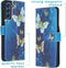 iMoshion Hoesje Geschikt voor Samsung Galaxy S21 FE Hoesje Met Pasjeshouder - iMoshion Design Softcase Bookcase - Blauw / Meerkleurig / Blue Butterfly