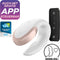 Satisfyer, luxe koppelvibrator met afstandsbediening, 'Double Love' met app en radiografische afstandsbediening, medische siliconen, 8,6 cm