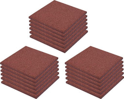 vidaXL - Valtegels - 18 - st - 50x50x3 - cm - rubber - rood