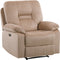 Elektrische relaxfauteuil BERGEN LED Fluweel Zandbeige