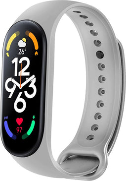 iMoshion Bandje Geschikt voor Xiaomi Mi Band 7 - iMoshion Siliconen band inkliksysteem ronde sluiting - Grijs