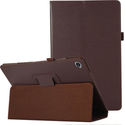 Lunso - Geschikt voor Lenovo Tab M10 Plus Gen 3 (3e generatie) - Stand flip Bookcase hoes - Bruin