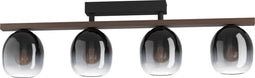 EGLO Filago - Plafondlamp - 4 lichtpunten - 88 cm - Zwart/Bruin