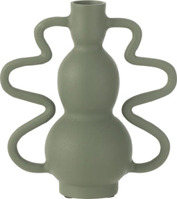 J-Line vaas Marie - aluminium - groen - 21.5 cm hoog