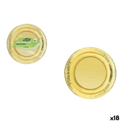 Bordenset Algon Gouden 23 cm 10 Onderdelen (18 Stuks)