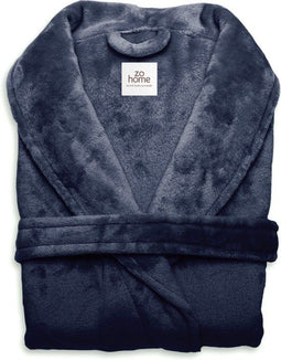 ZoHome Cara - Badjas Lang - Fleece - Maat L - Indigo Blue