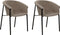 AMES - Eetkamerstoel set van 2 - Taupe - Bouclé