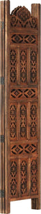 vidaXL - Kamerscherm - 3 - panelen - handgesneden - 120x165 - cm - mangohout - bruin
