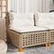 vidaXL - Tuinbank - zonder - armleuning - met - kussens - poly - rattan - beige