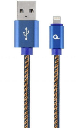 Cablexpert CC-USB2J-AMLM-2M-BL - USB A naar Lightning Kabel - 2 m - Blauw