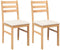 vidaXL - Eetkamerstoelen - met - kussens - 2 - st - massief - hout - rubber